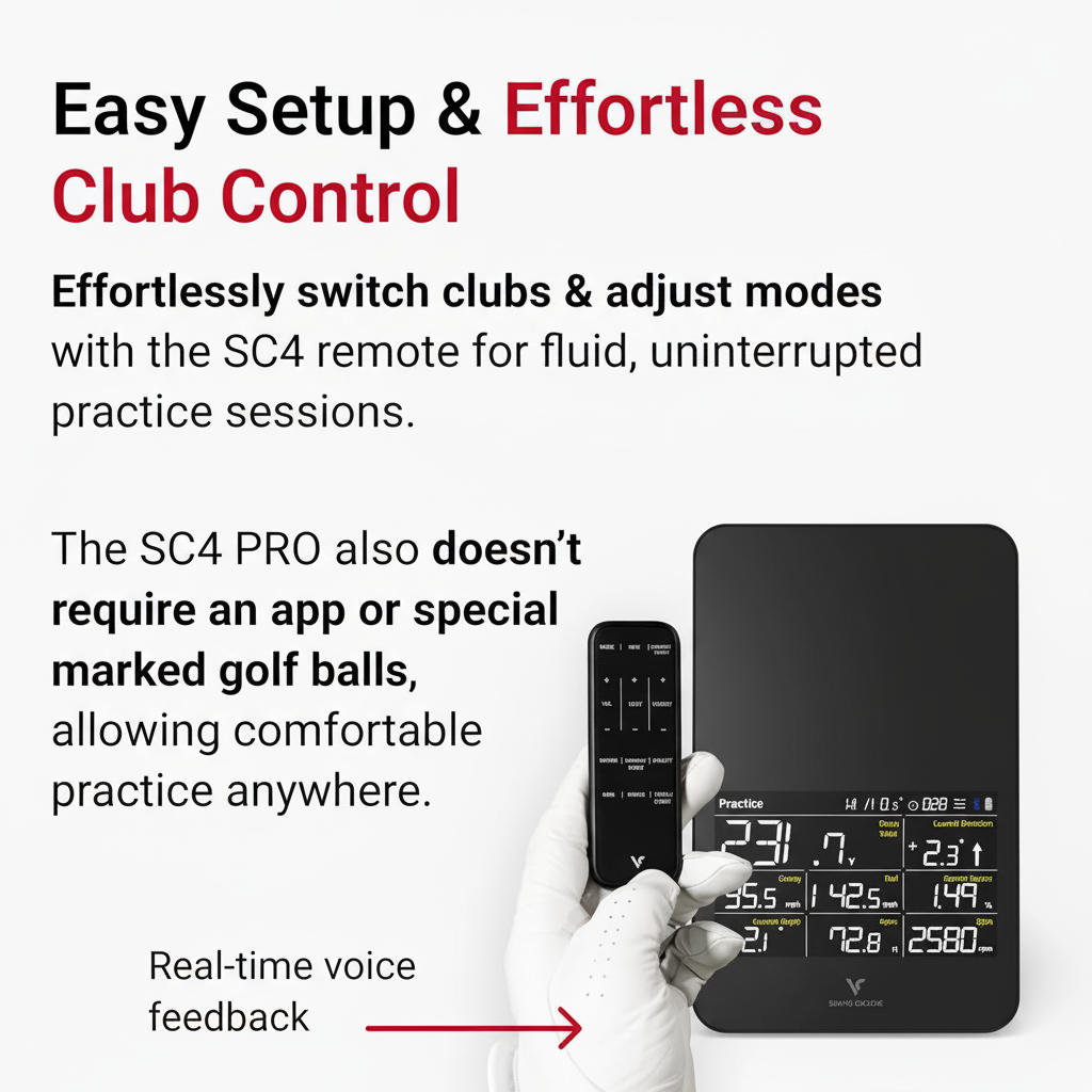 SC4 PRO Golf Launch Monitor & 3D Driving Range Simulator for Indoor and Outdoor Use